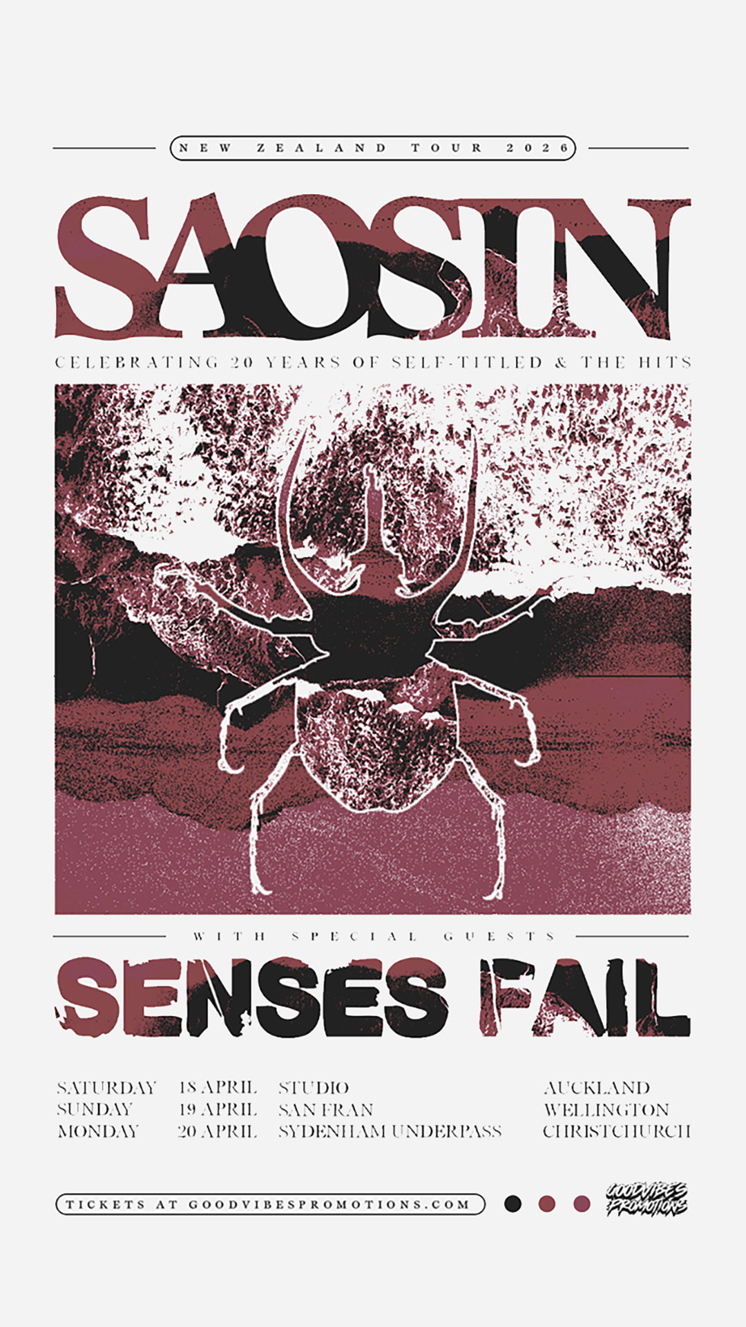 Senses Fail 2026 concert poster